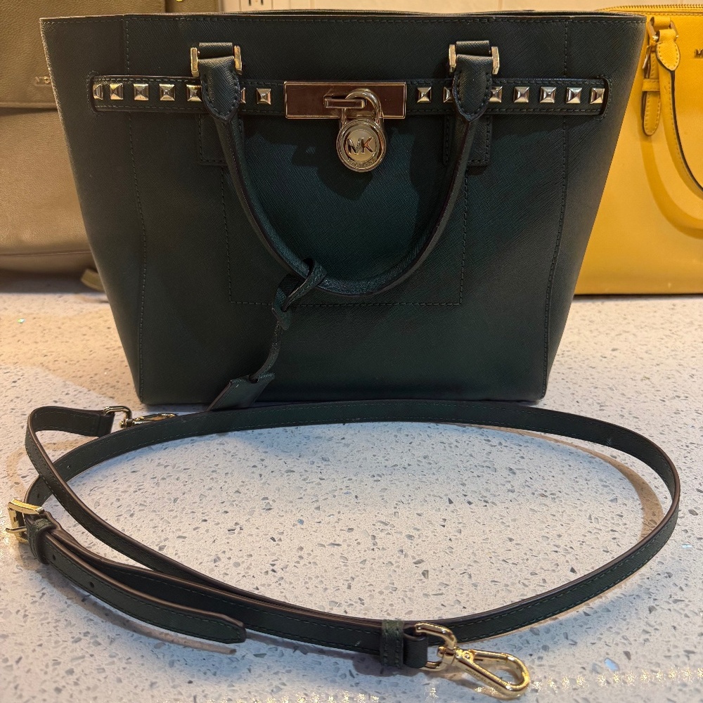 MICHAEL Michael Kors Hamilton Studded Saffiano Leather Tote